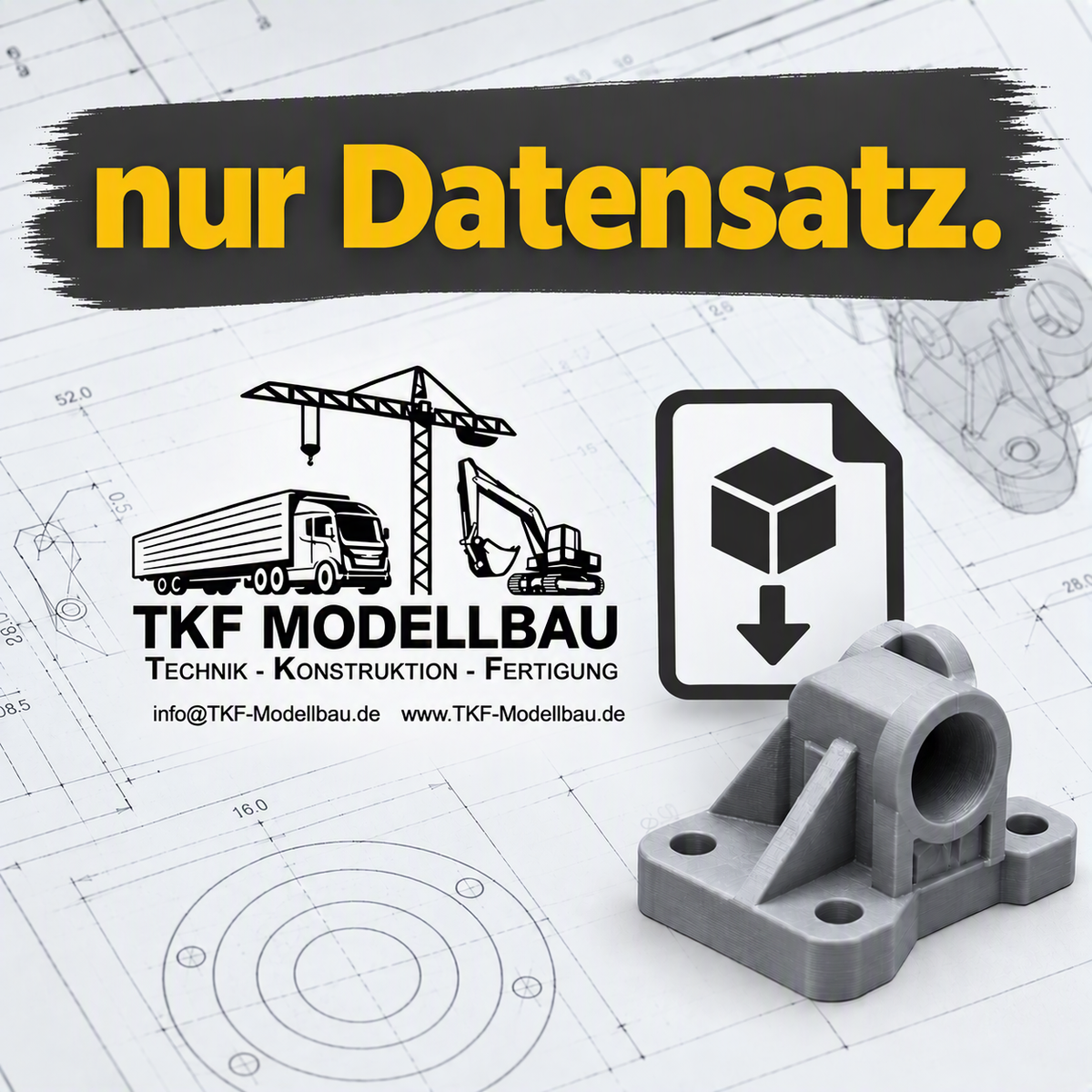 STL Datei 1:32 Absetzkipper mit 2 Containern